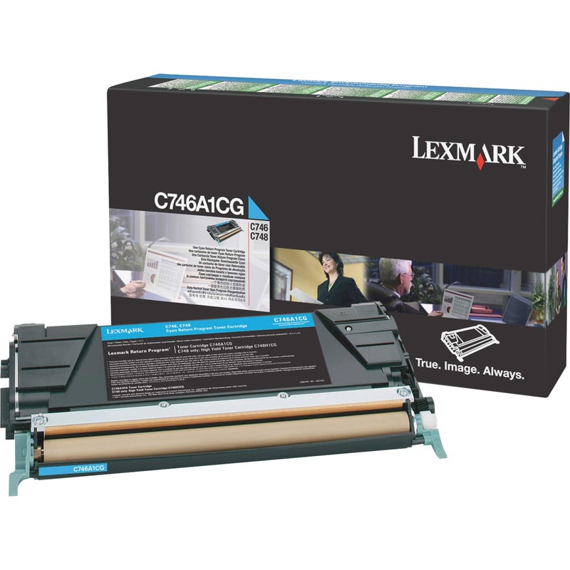 Lexmark C746A1CG Return Program Toner Cartridge, Cyan